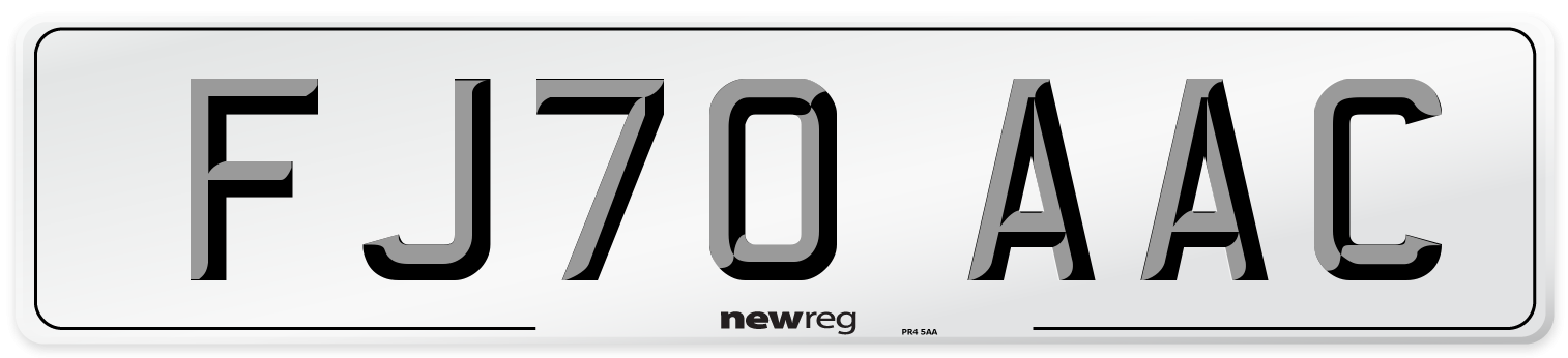 FJ70 AAC Number Plate from New Reg